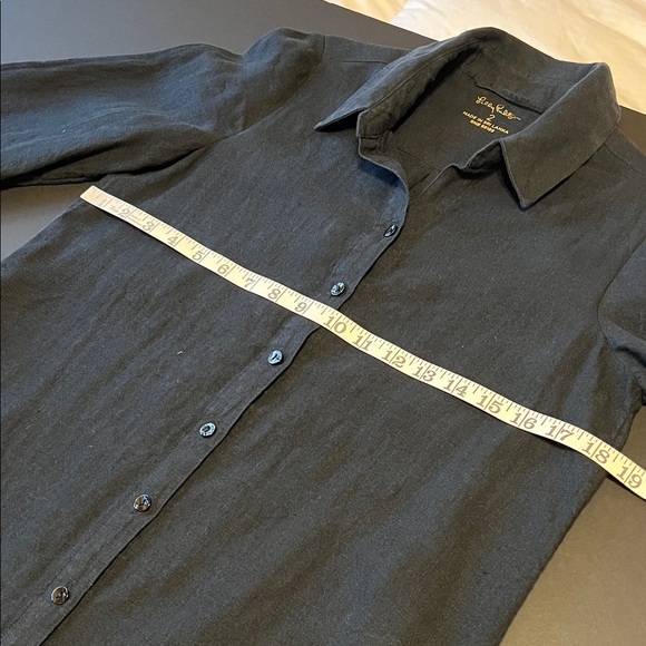 Lilly Pulitzer Bethanne Knee Length Dress, buttondown, black, pockets, size 2 - Picture 5 of 16